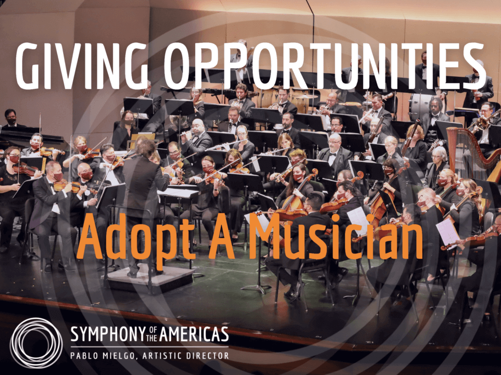 Adopt a Musician Banner With Symphony Background